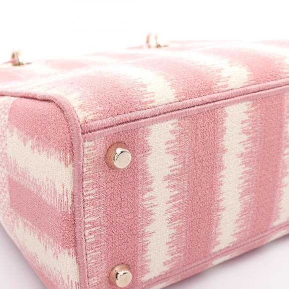 Dior D-Lite Medium Handbag Pink White - Picture 6 of 9